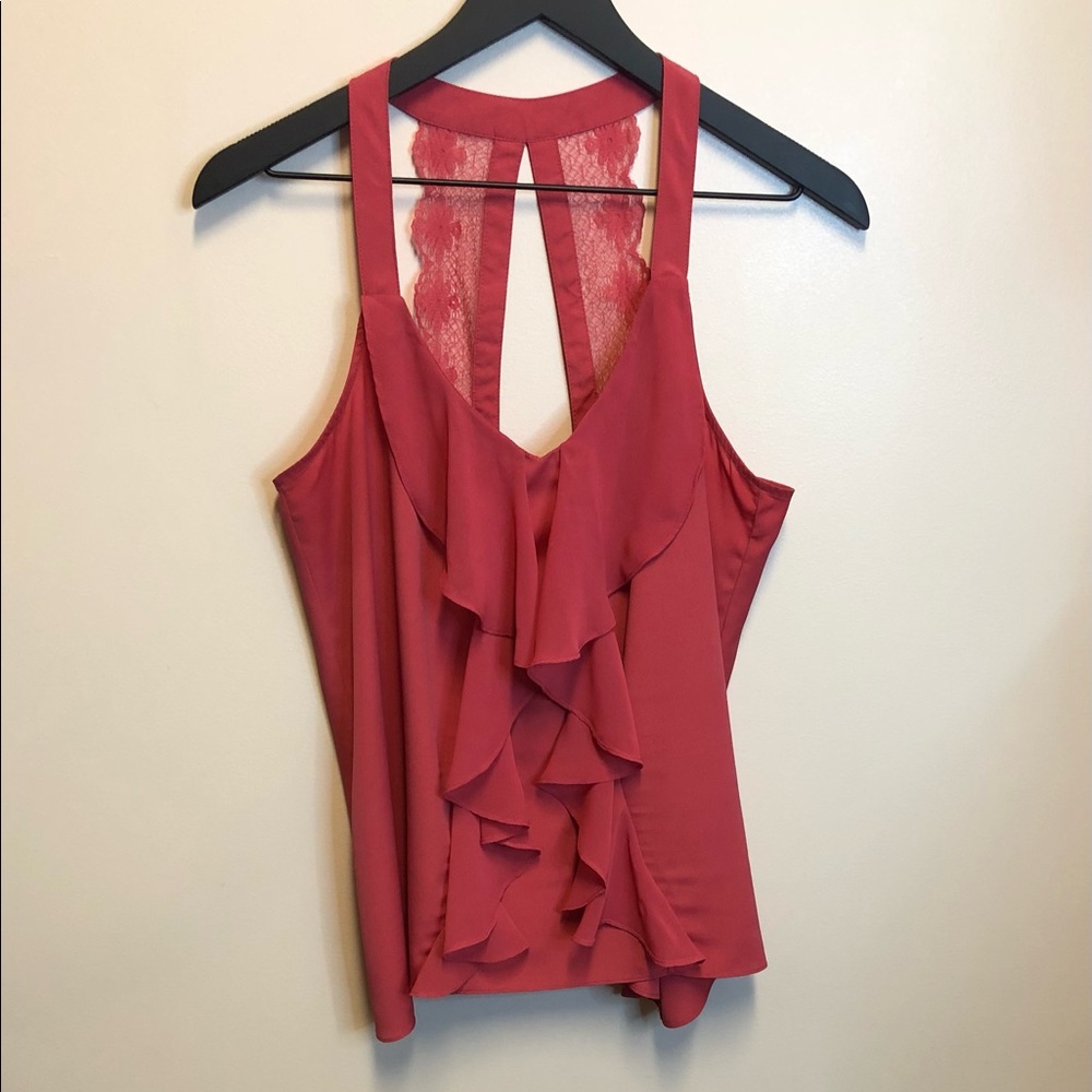 NWT Lauren Conrad Ruffle/Lace Top